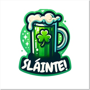 Sláinte! Green Beer Cheers - St. Paddy's Day Mug Posters and Art